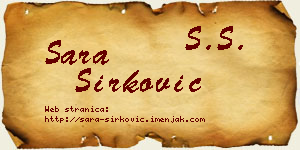Sara Sirković vizit kartica